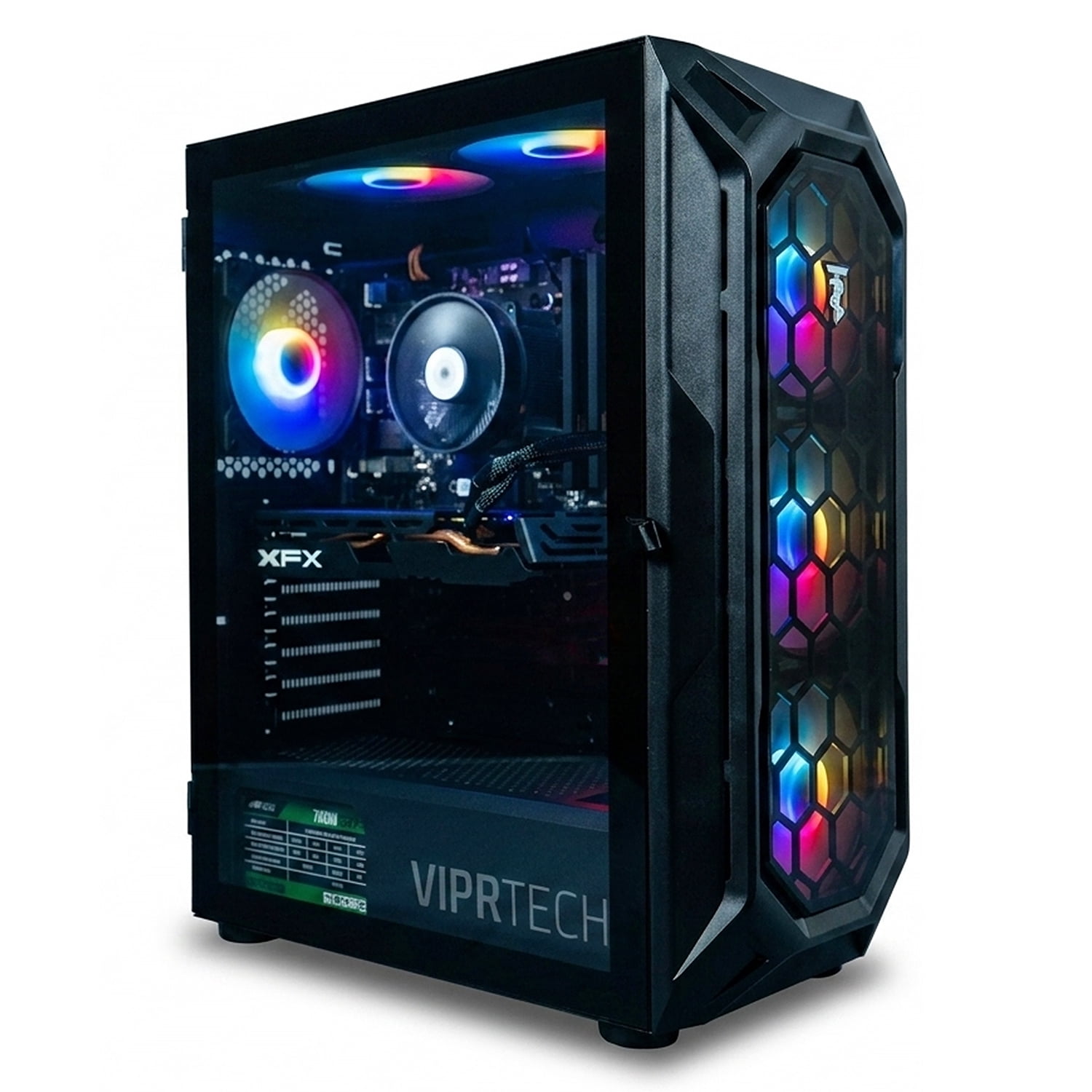 ViprTech Ghost Gaming PC - AMD Ryzen 7 (4.4Ghz), RX 580 8GB, 16GB DDR4, 500GB SSD, Desktop, Onyx Black