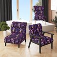 thumbnail image 1 of Designart "Royal Ragdolls In Deep Purple" Purple Paisley Upholstered Accent Chair - Glam Arm Chair For Bedroom, 1 of 7