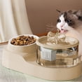 thumbnail image 1 of Cat Bowl Two In One Drinking Water Feeder, Xinsrenus Pet Automatic Circulating Water Dispenser, Neck Protector Tilted Bowl Non-Slip Weighted Base, Large Bowl Mouth Easy Clean Plastic Cat Water, 1 of 6