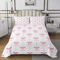 thumbnail image 1 of Erosebridal Girly Pink Bowknot Coverlet Set Twin, Cute Princess Bedding Set, Ribbon Decor 2 Pieces, 1 of 5