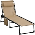 thumbnail image 1 of Outsunny Chaise Longue Pliante, Chaise de Bronzage Inclinable avec Dossier Réglable, 1 of 10