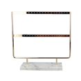 thumbnail image 2 of lionlar Marble Base Jewelry Rack Metal Earring Display Stand 2 Tier White Base, 2 of 9