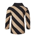thumbnail image 2 of Sportoli Polo Rugby à Manches Longues en Coton à Larges Rayures pour Garçons - Noir/beige (Taille 10), 2 of 7