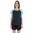 thumbnail image 1 of Inkmeso Solid 2 Pc Nightwear Set For Women Raglan Sleeves Button-Down Top & Shorts Sleepwear-23, 1 of 7