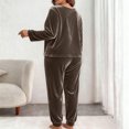 thumbnail image 5 of Ounisa Women Plus Size Pajama Set, Long Sleeve Button-Down Soft Comfy Two-Piece Sleepwear Lounge Set, 5 of 5
