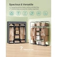 thumbnail image 4 of SONGMICS Garde-Robe Portative, Armoire en Tissu Non Tissé, Organisateur de Rangement, Gris, 4 of 6