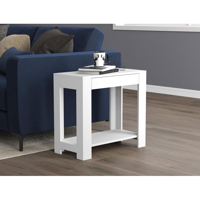 Safdie & Co. Table D'appoint Blanche Avec Tirroir