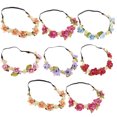thumbnail image 1 of EeaseCA 8pcs Baby Florals Elastic Headband Simulation Flower and Leaf Headwrap Headdress (Random Color), 1 of 8
