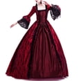 thumbnail image 3 of Robe Renaissance Femme Rétro Fête Princesse Cosplay Dentelle Longueur au Sol Robe, 3 of 7