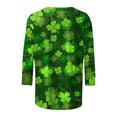 thumbnail image 4 of FAIWAD T-Shirt Femme Manches 3/4 Col Rond Décontracté Grande Taille Tunique Chandail, 4 of 5