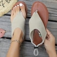 thumbnail image 3 of Flat Sandals for Women Flip Flops Adjustable Drawstring Slingback Non Slip Beach Summer Sandals White, 3 of 6