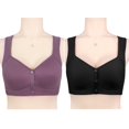 thumbnail image 3 of 2PC Women‘s Front  Side Buckle Lace Edge Without Steel Ring Movement Seamless Gathering Adjustment Yoga Sleep Large Bra, 3 of 3