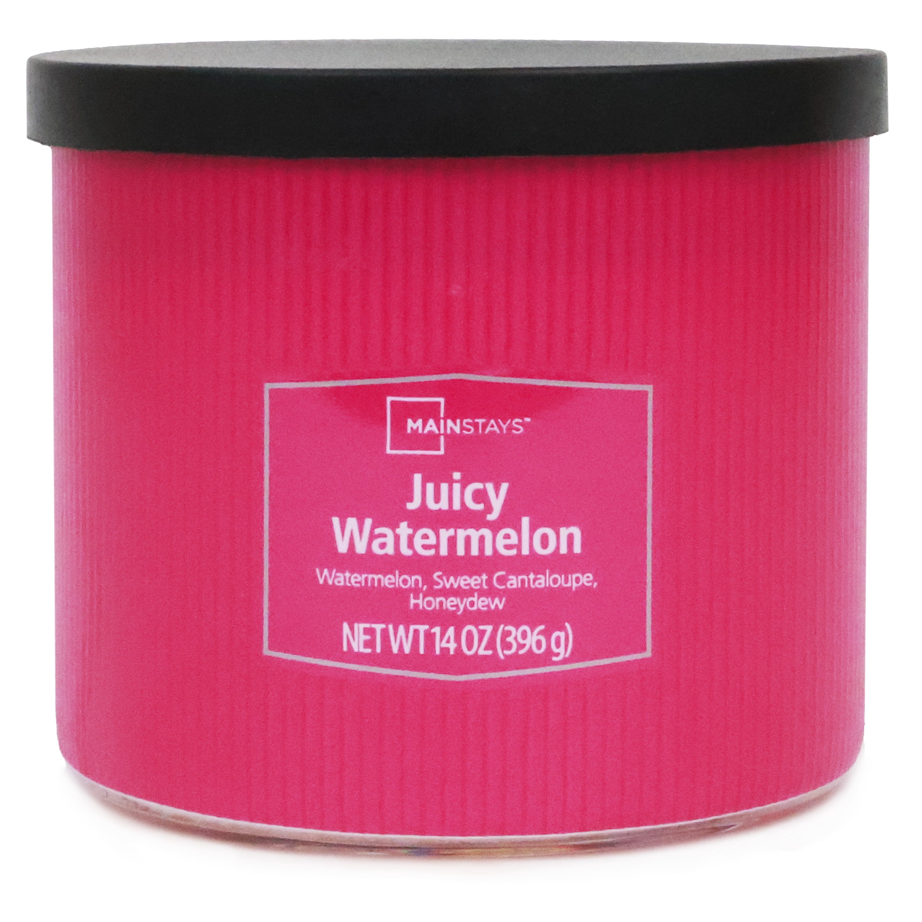 Bougie parfumée Mainstays à 3 mèches, enveloppée texturée à la pastèque juteuse, 14 oz