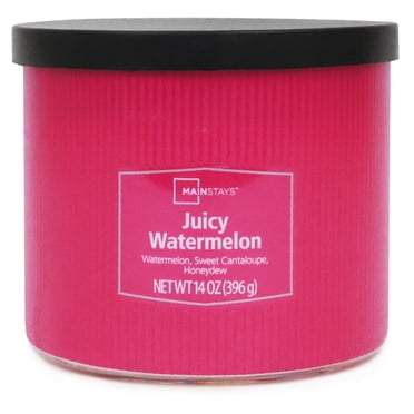 Mainstays 3-Wick Textured Wrapped Juciy Watermelon Scented Candle, 14 oz