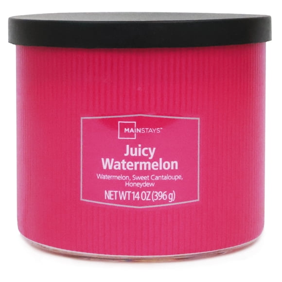 Mainstays 3-Wick Textured Wrapped Juciy Watermelon Scented Candle, 14 oz