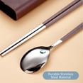 thumbnail image 2 of Mistaha Chopsticks Spoon Set With Case Long Handle Reusable Metal Stainless Steel Chopsticks Spoon Cutlery Set Korean Tableware Combinations Utensil for Travel Office Kitchen Restaurant, 2 of 8