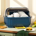 thumbnail image 4 of TIMIFIS Kitchen Dishware Organizer - Adjustable Rack for Plates and Bowls with Drainage - Utensil Storage Box with Lid - Cabinet for Tableware Kitchen Essentials, 4 of 6