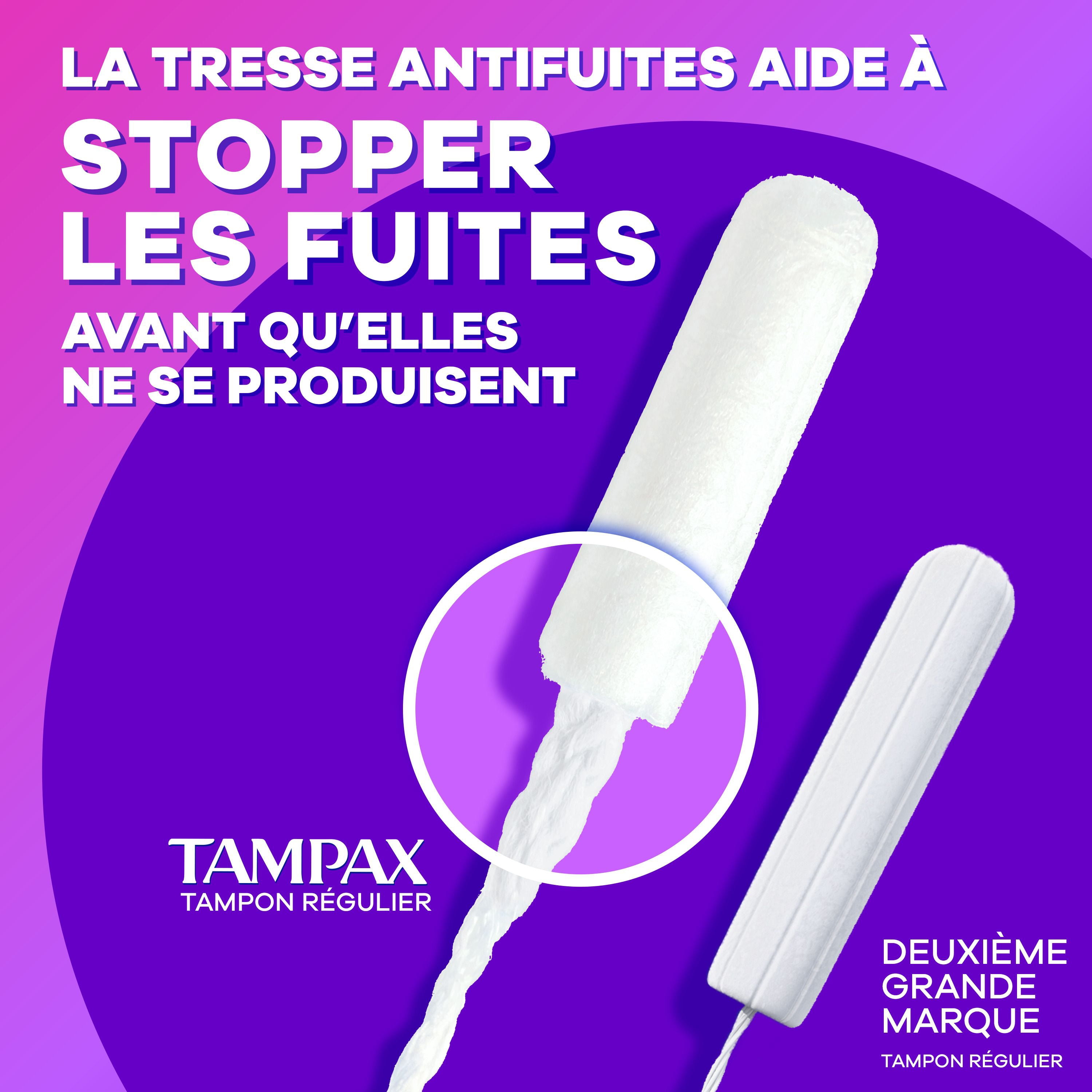Tampax Radiant Emballage Multiple de Tampons, avec Tresse Anti-Fuites, Absorption Régulière/super, Non Parfumés