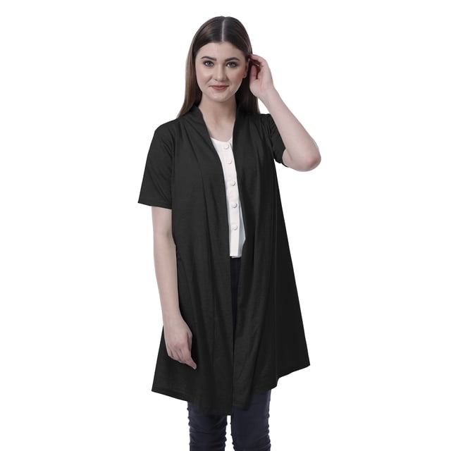 Moomaya Womens Half Sleeve Shrug Open Front Long Cardigan Lightweight Summer Fit