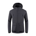 thumbnail image 2 of BADHUB Men's Waterproof Jacket with Hood Outdoor Lightweight Rain Jacket Mesh Lined Fall Softshell Solid Color Raincoat With Big Pockets Holiday Deals, 2 of 5