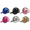 thumbnail image 4 of letairis Breathable WomenAdjustable Ponytail Baseball Cap Sun Protection Fashionable UV Protection Sun Caps pink, 4 of 6