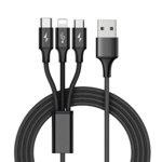 Leadingstar Rapide USB Câble de recharge universel 3 en 1 Chargeur de cordon de téléphone cellulaire multifonctions