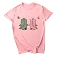 thumbnail image 1 of T-Shirt pour Femmes Mode Décontractée Imprimé Dinosaure Manches Courtes T-Shirt Ample pour Femmes, 1 of 3