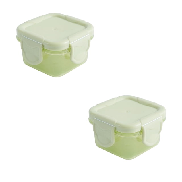 Hinati Clearance 2Pcs Mini Plastic Food Storage Containers with Lids Square Containers Airtight Food Storage Containers Kitchen Pantry Storage Containers for Kitchen Pantry Organization and Storage