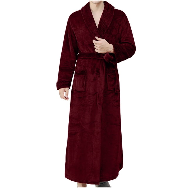 Gift TIMIFIS Mens Womens Robe Soft Plush Fleece Hooded Bathrobe, Full Length Long Warm Lounge Robe Spa Bath Robe with Hood pring/Summer