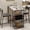 Grey, variant on Retro Handmade wooden dining table with 2 upholstered chairs, 2 piece bistro table and chairs set with storage rack, dining table and chairs with metal frame, small kitchen table for apartment, home