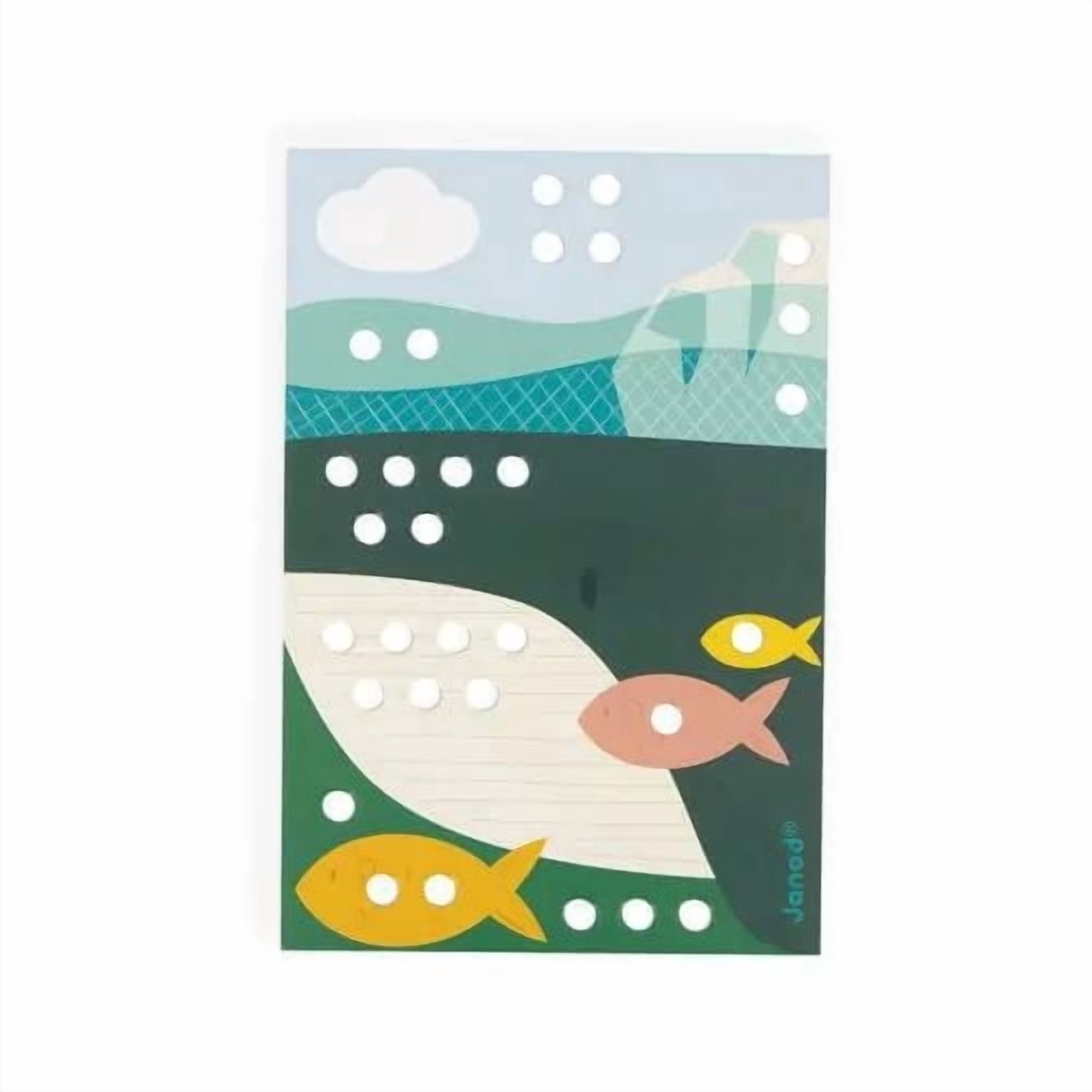 Janod - Mosaïques en bois - Puzzle - Jeu de compétences d'apprentissage précoce - Motricité fine - Pour les tout-petits - À partir de 18 mois