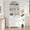 White + Black Handle, variant on GloryStar 72'' Tall Arched Cabinet, 5 Tier Arched Bookshelf with Double Doors & Adjustable Shelf, Wooden Bookcase with Storage for Living Room, Bedroom, Study, Kitchen, Home Office