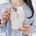 thumbnail image 4 of iPhone 11 Heavy Duty Case Wrist Chain Bracelet Luxury Flower Style Cover - White, 4 of 5