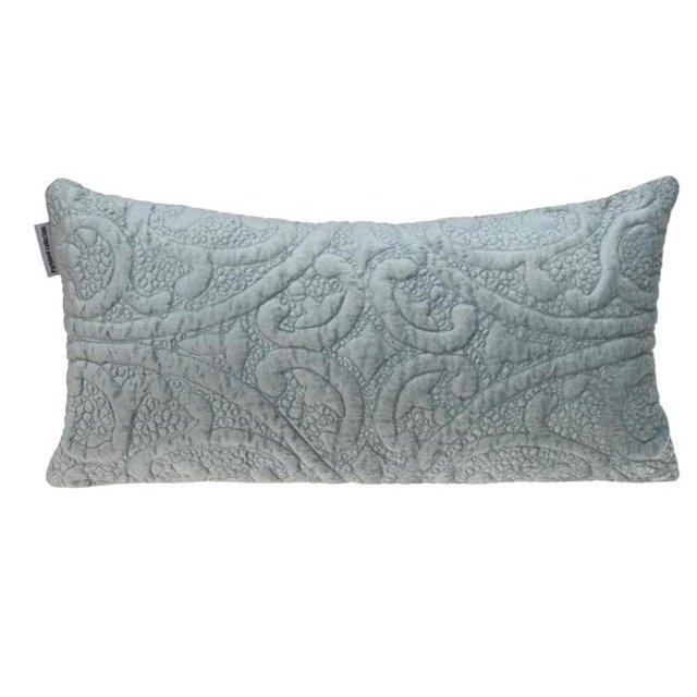 HomeRoots 402847 Coussin Lombaire Matelassé en Velours Gris