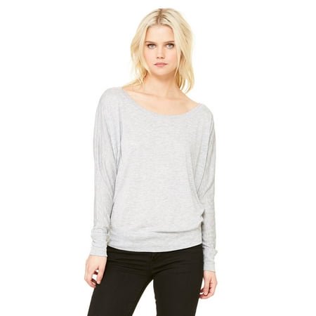 Bella + Canvas Ladies' Flowy Long-Sleeve Off Shoulder T-Shirt