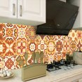 thumbnail image 2 of MAWCLOS Decals Peel And Stick Tile Sticker Backsplash Tiles 24 Pack Removable Wall Stickers PVC Floral Moroccan Waterproof DIY Style 8 7.87x7.87"/20x20cm, 2 of 8