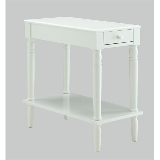Convenience Concepts French Country End Table in White Wood Finish