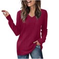 thumbnail image 1 of yoeyez Tunique en Tricot Torsadé pour Femmes, Chandails à Manches Patchwork, Col Ras du Cou Raglan, Chemises à Manches Longues, Hauts de Mode d'Automne 2025, Rose Vif, P, 1 of 6