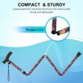 thumbnail image 2 of SupreGear Folding Walking Cane, Lightweight Adjustable Walking Stick with T Handle, Wrist Strap, Purple Floral, 2 of 6