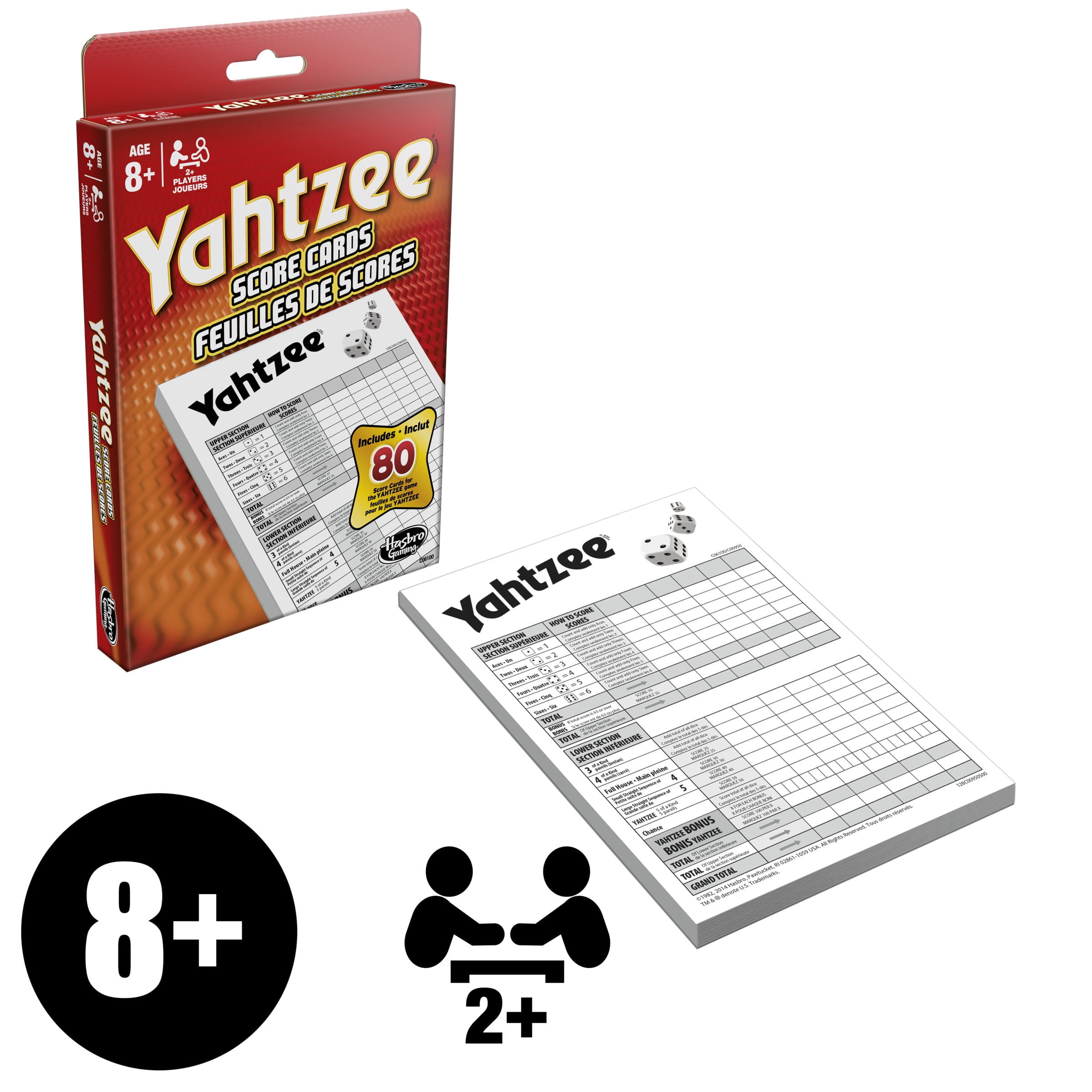 Feuilles de scores pour le jeu Yahtzee