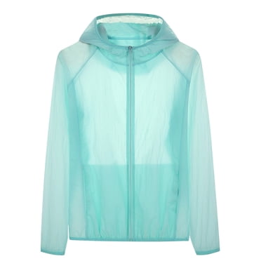 aohooy Coupe-Vent Upf pour Femmes Mince Protection Solaire Chandail à Capuchon à Fermeture Éclair Chemise Solaire Fraîche Légère Vestes Sport d'Extérieur Vert,TTTG