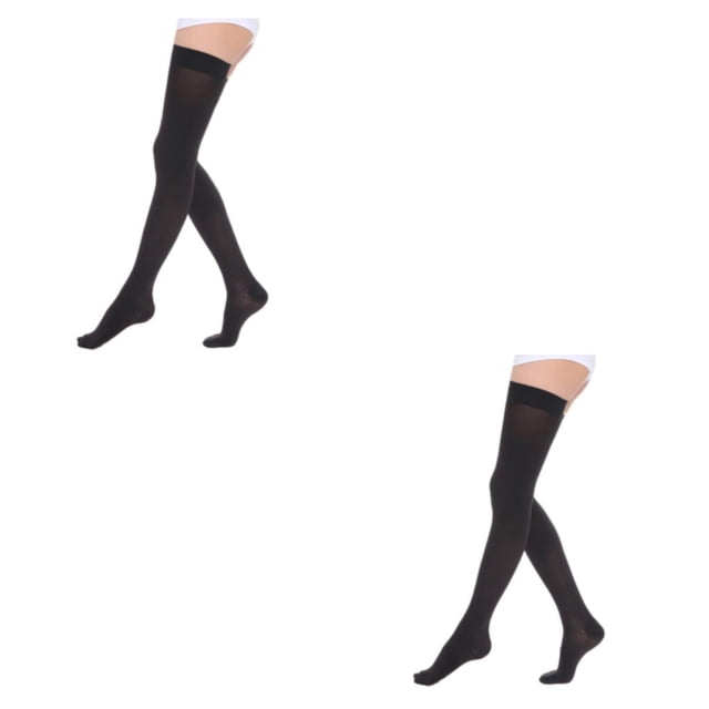 Baohd Soft And Stretchy Compression Stockings Fashionable And Comfortable Toe wrapping - black L 2Set