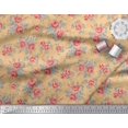 thumbnail image 3 of Soimoi Tissu Popeline de Coton Feuilles & Roses Imprimés Floraux au Mètre 56 Pouces de Large, 3 of 3
