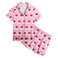 thumbnail image 4 of Luvoko Child Children DIY Anniversary Print Pajama Set Short Sleeve Button Up Top And Shorts, 4 of 5