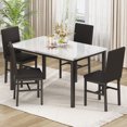 thumbnail image 2 of Stmoze Marble Dining Table Set for 4, Faux Marble Retangle Kitchen Table and Chairs Set, 5 Pieces Dining Table Set with 4 Velvet Dining Chairs, Dining Room Set for Small Space, White+Black, 2 of 8