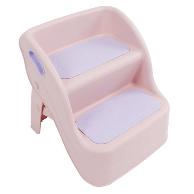Marchepied à 2 Marches, Base Stable Repose-Pieds pour Enfants pour Salle de Bain Jaune Vert, Rouge Bleu, Violet Rose