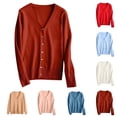 thumbnail image 1 of Sentmoon Jacket for Women V Neck Long Sleeve Oversized Cardigans for Women Solid Color Warm Loose Knitted Tunic Sweaters for Women Fall and Winter Fashion for Lounge Sweater Beige M, 1 of 9