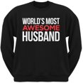 thumbnail image 1 of World's Most Awesome Husband Black Adult Crew Neck Sweatshirt, 1 of 1