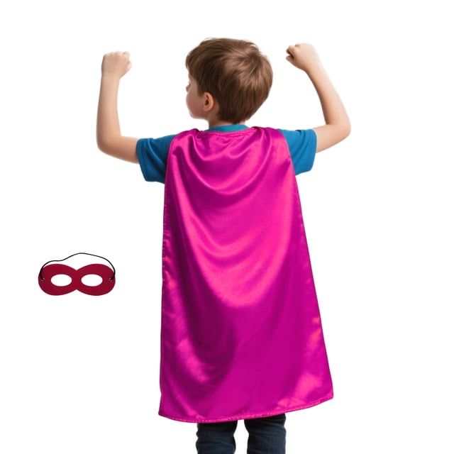 TOPTIE Satin Superhero Costume Capes & Mask Set for Holiday Festivals