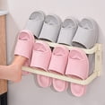 thumbnail image 1 of CaiYueKe Wall Mounted Shoe Rack, Bathroom Slipper Organizer, Punch Free Adhesive Storage Holder, Toilet Slippers Rack, Space Saving Wall Mount Shoe Shelf, Plastic Shoe Rack for Home, 1 of 7